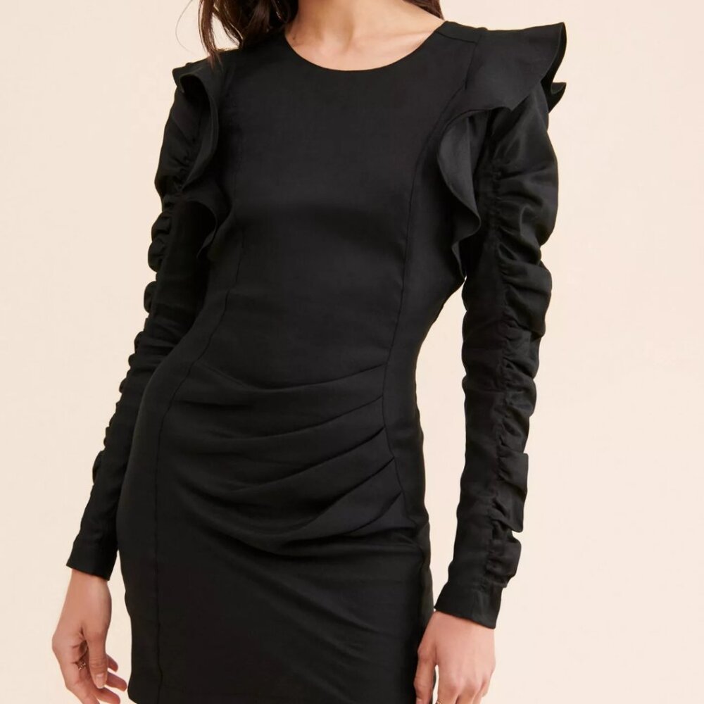 Audette Eclipse Mini Dress in Black - Picture 4 of 9